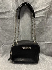 Guess Heritage Pop Black Faux Leather Crossbody Bag/ Purse