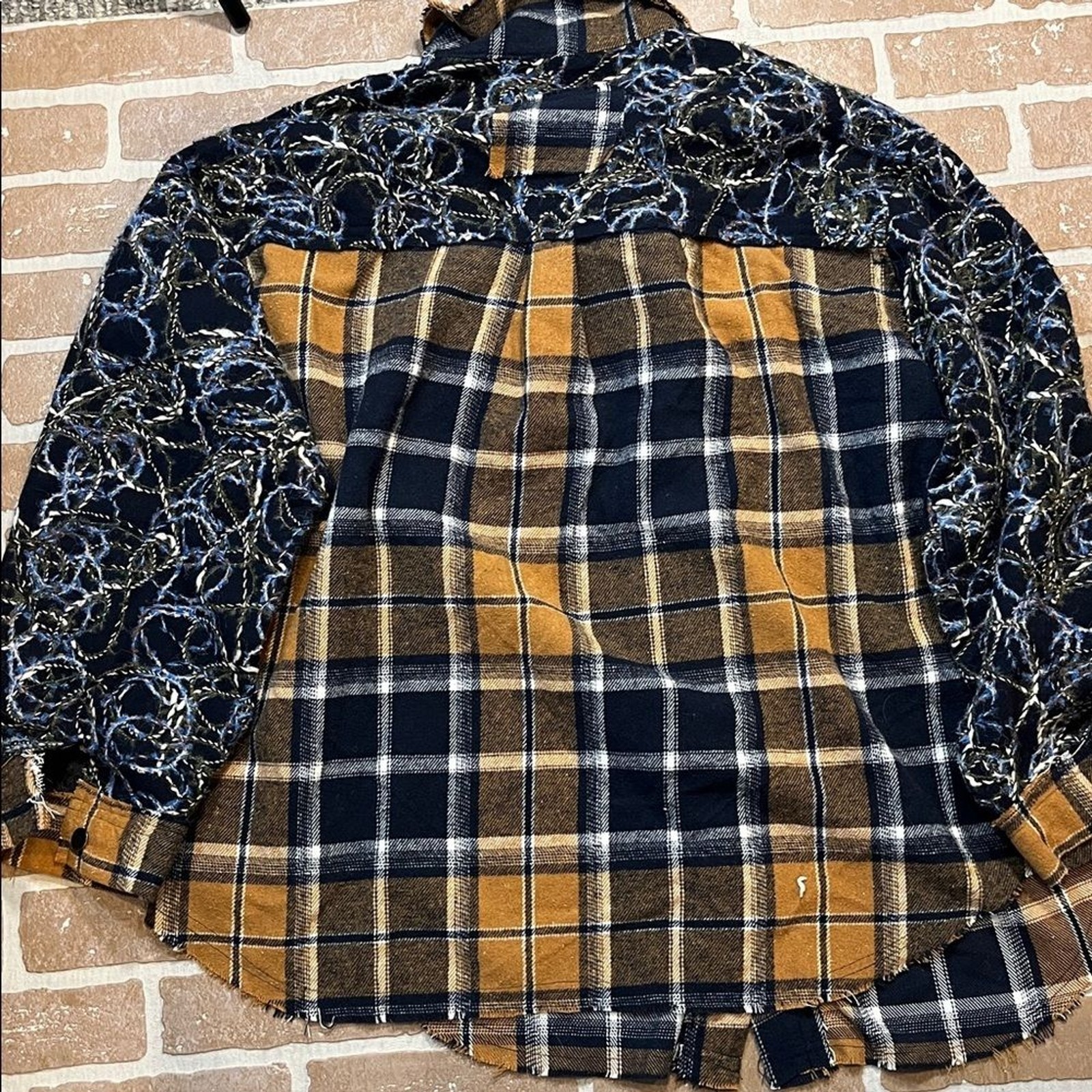 POL Women’s Large Shacket Plaid Patchwork Shirt F… - image 6