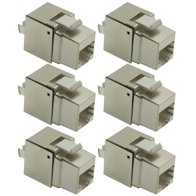 6 Pcs Cat6 RJ45 Ethernet LAN Network Shielded Keystone Jack 110 Punch Down 8P8C