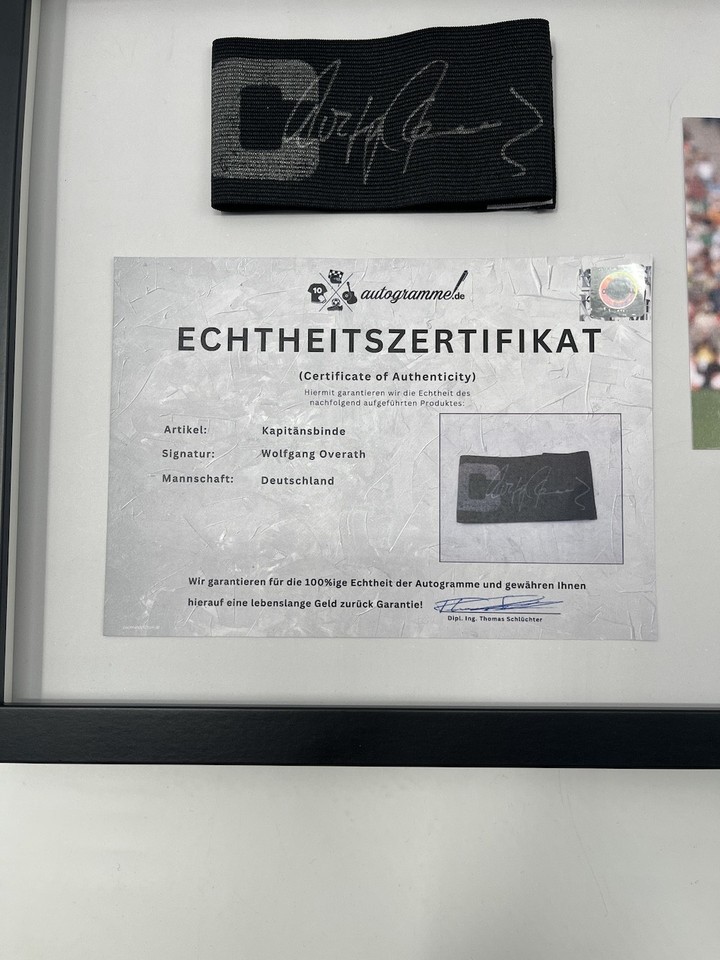 Captain's Armband Wolfgang Overath Signed In Frame Cologne Autograph ...