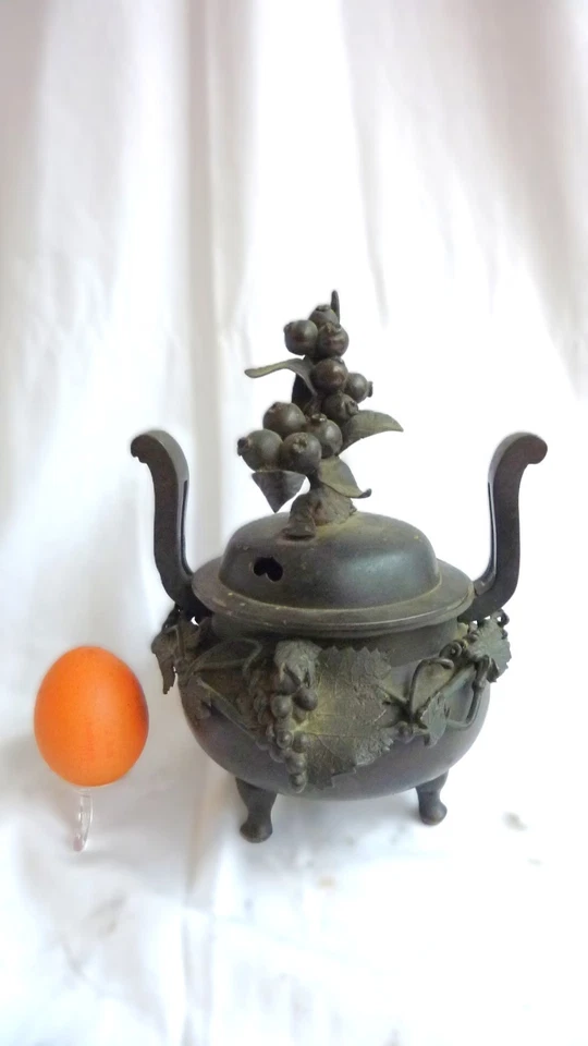 Chine, Japon . Ancien Brule Parfum, Encensoir en bronze - Photo 4/4