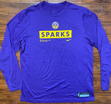 NIKE Dri-Fit LOS ANGELES SPARKS Team Issued Performance Long Sleeve Purple SZ L