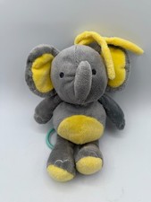 Carters Child of Mine Musical Elephant Plush Lovey Pull Toy Gray Yellow 62036