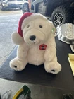 Vintage 1994 12" Coca Cola Polar Bear Plush with Santa Hat