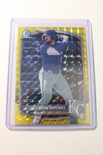 2025 Bowman Draft Blake Mitchell Chrome Yellow Geometric Refractor #/75 Royals