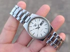 Vintage Seiko 5 Automatic Day-Date White Dial Men's Japanese Wristwatch