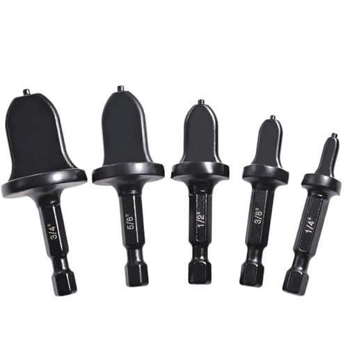 5 Piece HVAC Tube Flaring Tool Set, 1/4 Inch Hex Shank Drill Bit Kit