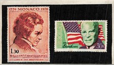 Back & Stamps Front Beethoven Eisenhower 1970 Menko Card Japanese Vintage