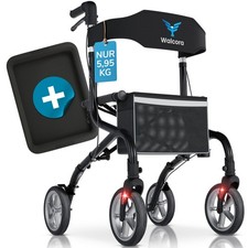 Super-Leicht Rollator - NUR 5,95kg - Faltbar und mit Sitz Gehhilfe für Senioren
