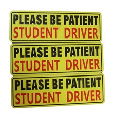 3pcs Student Driver Magnet Car Signs Car Bumper Sticker Decal Please Be Patient