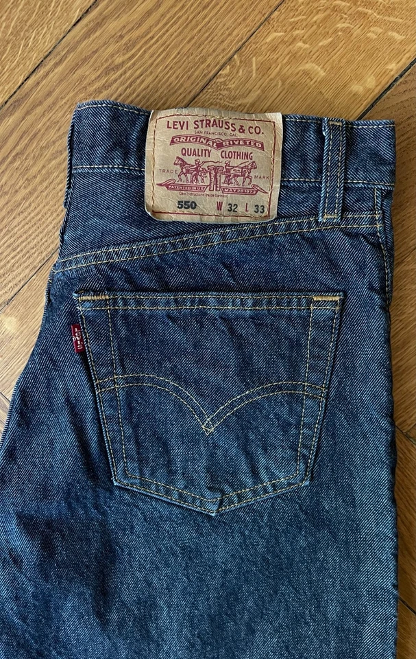 Rare Vintage Levi's 550 Jeans W32 L33 Made in Australia 2001 Dark Indigo Top - Bild 4 von 4