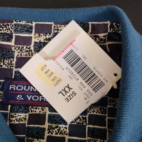 NWT Vtg Roundtree & Yorke Polo Shirt Mens 2XL Geometric Cotton Grandpa Core - Picture 8 of 15