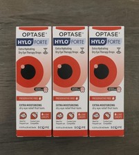 LOT OF 3 - OPTASE HYLO FORTE Eye Drops 0.33 fl oz EXP 11/2028 