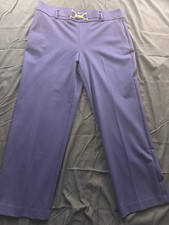 Nine West Women's Navy Dress Pants Straight Leg Buckle Accent Flat Front