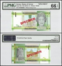Jersey 1 Pound, 2010 ND, P-32s, SPECIMEN, PMG 66
