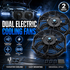 2x 10 Inch Universal Slim Fan Push Pull Electric Radiator Cooling 12v Mount Kit 2x 10 Inch Universal Slim Fan Push Pull Electric Radiator Cooling 12v Mount Kit