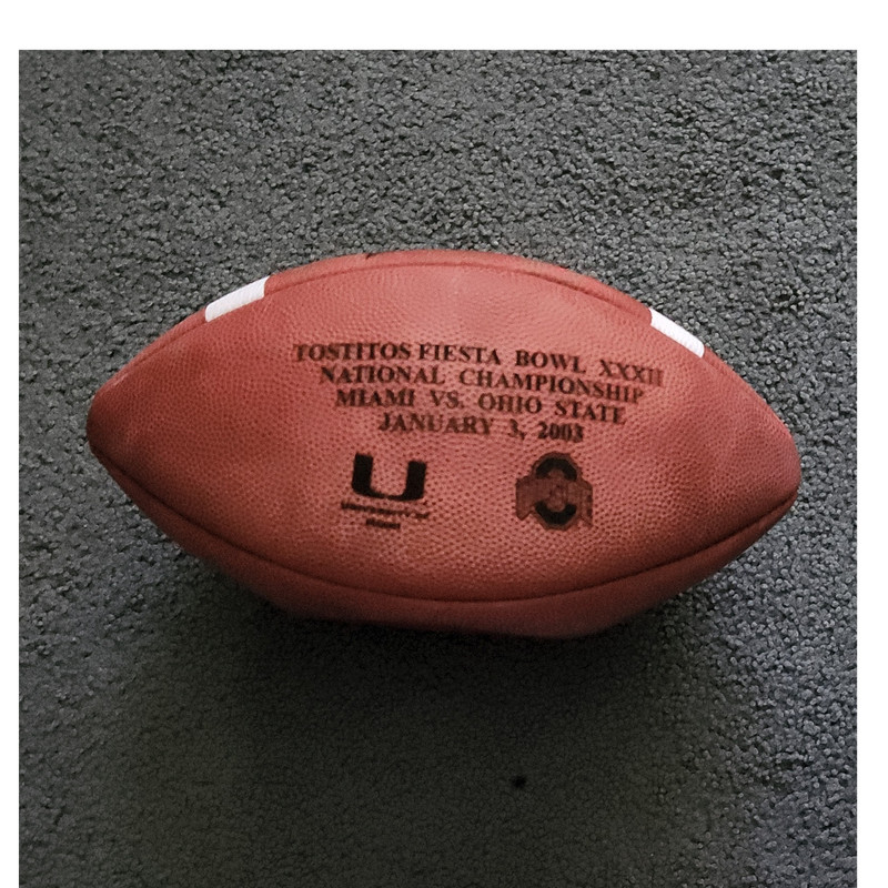 Wilson NCAA AFCA 1001 Football Fiesta Bowl XXXII Miami vs OHIO STATE Jan 3 2003
