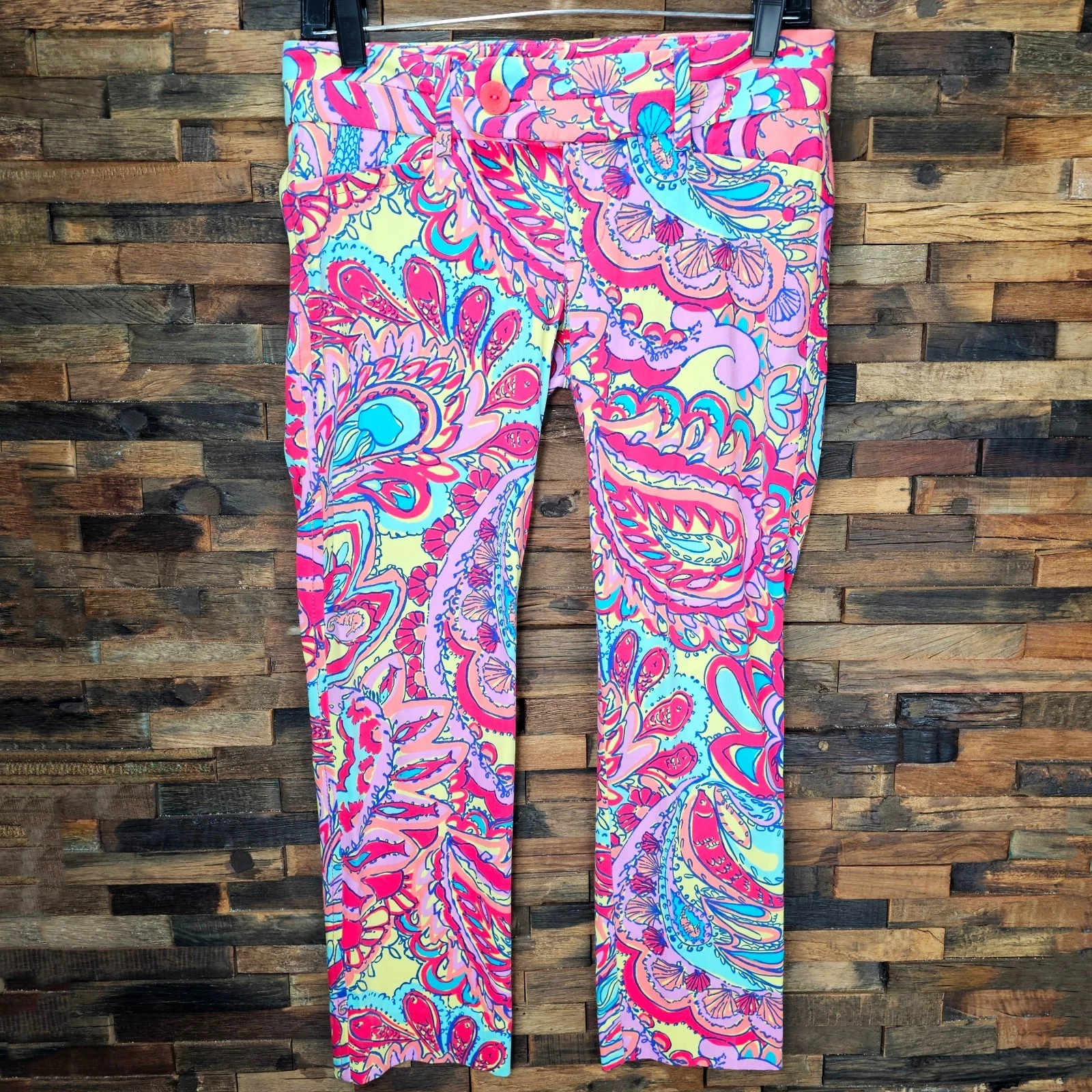 Lilly Pulitzer Multicolor Paisley Capri Pants Size 0