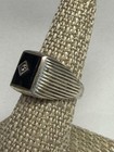 ANTIQUE VINTAGE/ new old stock Sterling black onyx/ diamond ring  — photo 6