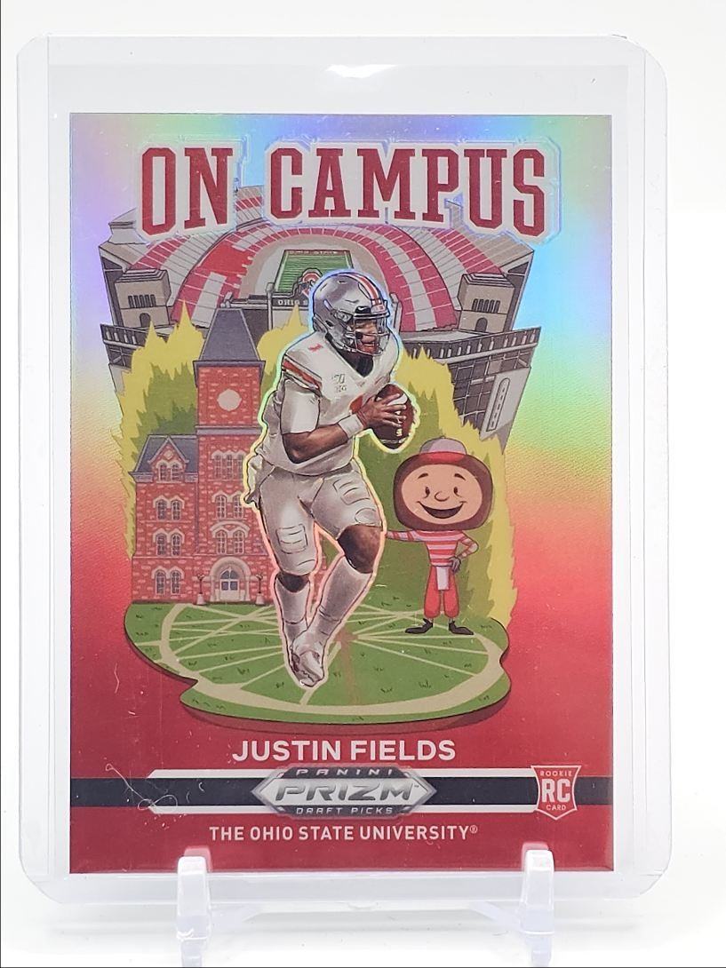 JUSTIN FIELDS 2021 PRIZM DRAFT PICKS ON CAMPUS SP ROOKIE RC Q6438