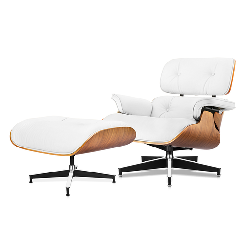 Tall Eames Lounge Chair and Ottoman Walnut Rosewood Swivel Armchair Real Leather - Picture 8 of 103