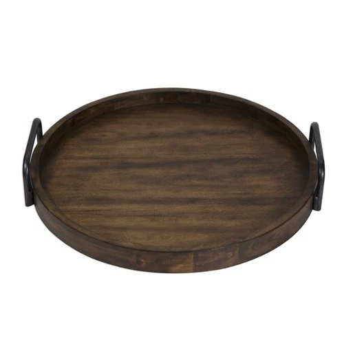 Uttermost 18749 Acacia Wood Reine 4" X 24" Round Wood Decorative Tray - Picture 2 of 2