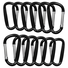 Xiechanee 3" Aluminum D Ring Carabiner Clips 12PCS Keychain Hook Buckle