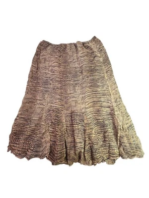 VINTAGE 90s Allison Taylor 100% Silk Animal Print Midi Skirt: Size M - Image 1 of 4