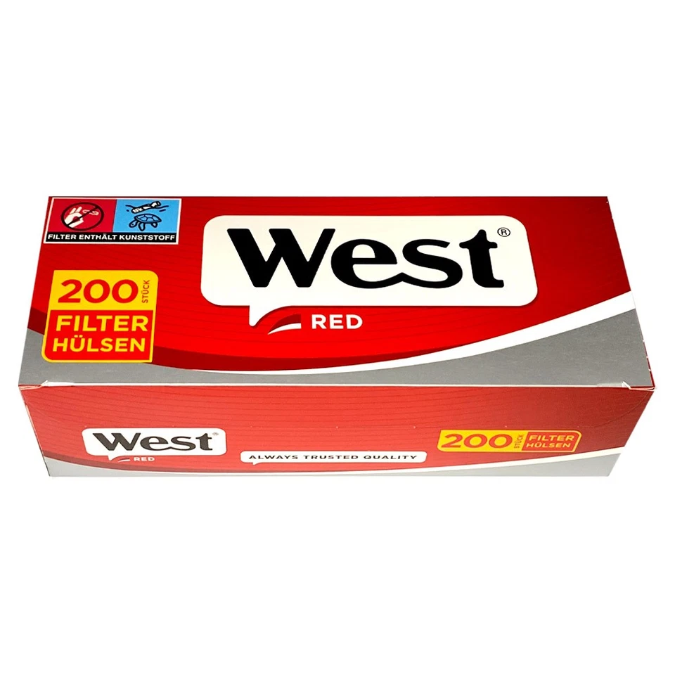 Power Quality Tobacco Feinschnitt-Tabak Dose 3x 150g West Red Hülsen Feuerzeuge - Bild 3 von 4