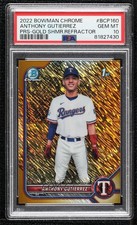 2022 Bowman Chrome Gold Shimmer Refractor 29/50 Anthony Gutierrez PSA 10 04cw
