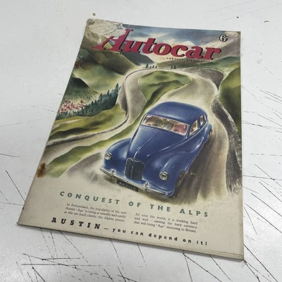 ORIGINAL VINTAGE Junk Magazine Motor Autocar Car 1948 Advert Clippings Austin - image 1 of 4