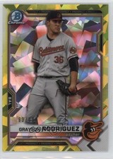 2021 Bowman Chrome Draft Sapphire Yellow 63/99 Grayson Rodriguez #BDC-136 0u46