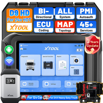 XTOOL D9HD Heavy Duty Truck Scanner Full System Diagnostic Tool Topology 12/24V 
