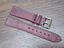 Cinturino  20 mm Bordeaux Artigianale Pelle Bovina Fibbia 16 mm Italy (201614)