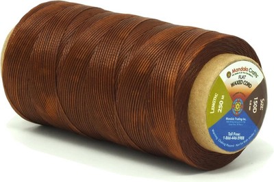Brown Flat Waxed Thread for Leather Sewing Thread - Polyester Waxed Leather T...