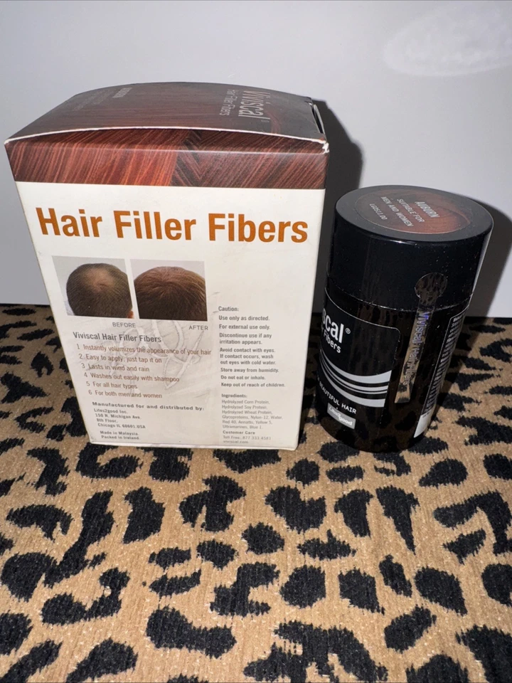Fibras de relleno capilar Viviscal AUBURN para hombres o mujeres 0,53 OZ/15 g. La caja tiene desgaste. Foto 3 de 4