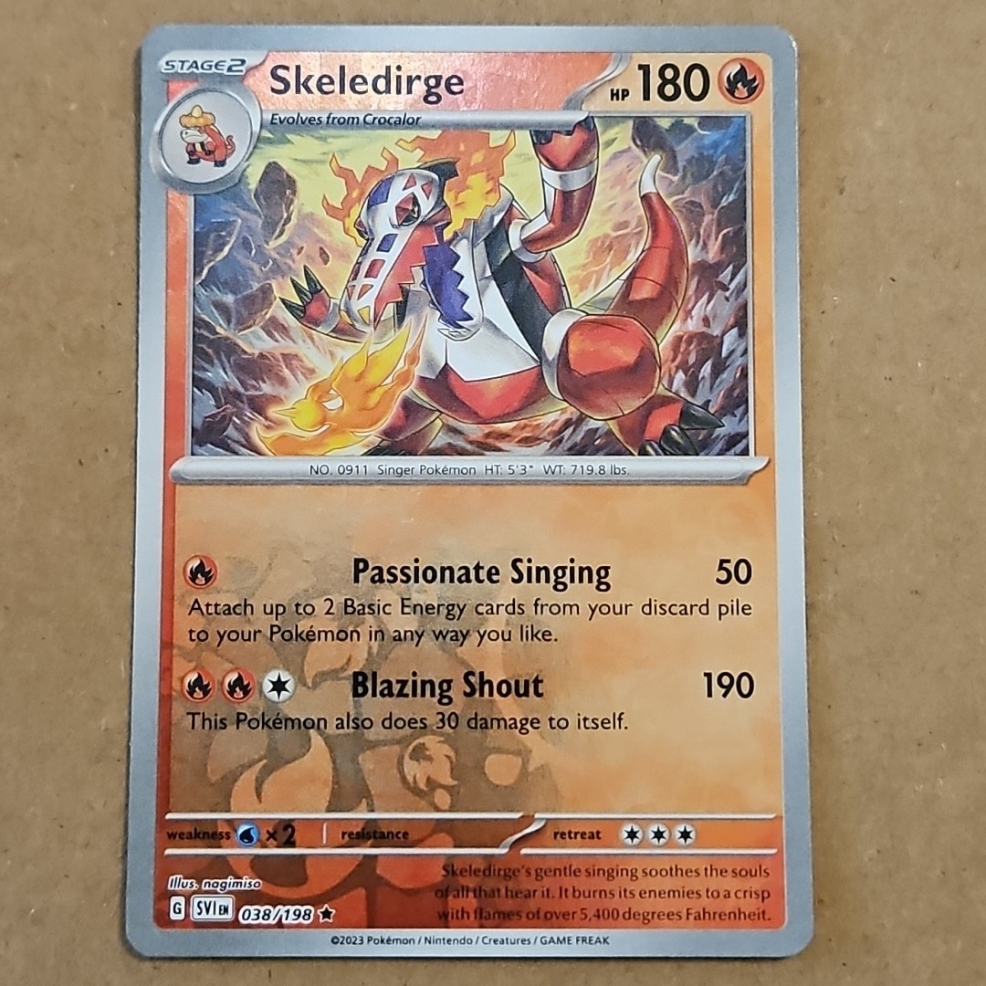 Pokemon Skeledirge (38/287) Scarlet & Violet LP REVERSE HOLO Foil TCG CCG