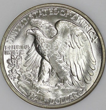 ⭐️【NGC MS63】1944 イギリス 1/2Crown 銀貨 シルバー MS 63 Graded 1944 Year Liberty Walking Half Dollars (1916-1947