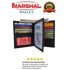 Men's Genuine Leather Bifold Wallet Slim Hipster Cowhide Credit Card and ID New