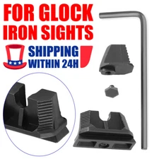 OEM Glock Fixed Steel Front Rear Sights fits 17 19 22 23 24 26 27 34 35 37 38 39