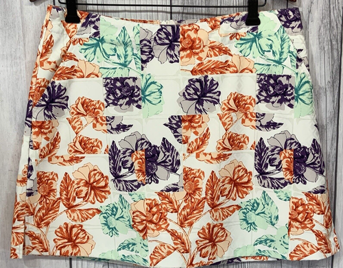 Lady Hagen Golf Skort Women's Skirt Floral White liner shorts Size 10 Back zip - 第 1/24 張圖片