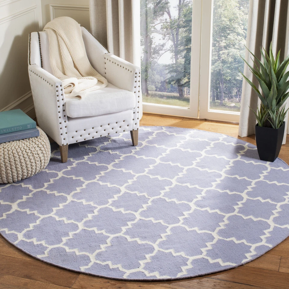 SAFAVIEH Dhurries DHU554J Handwoven Purple / Ivory Rug - Image 2 of 4