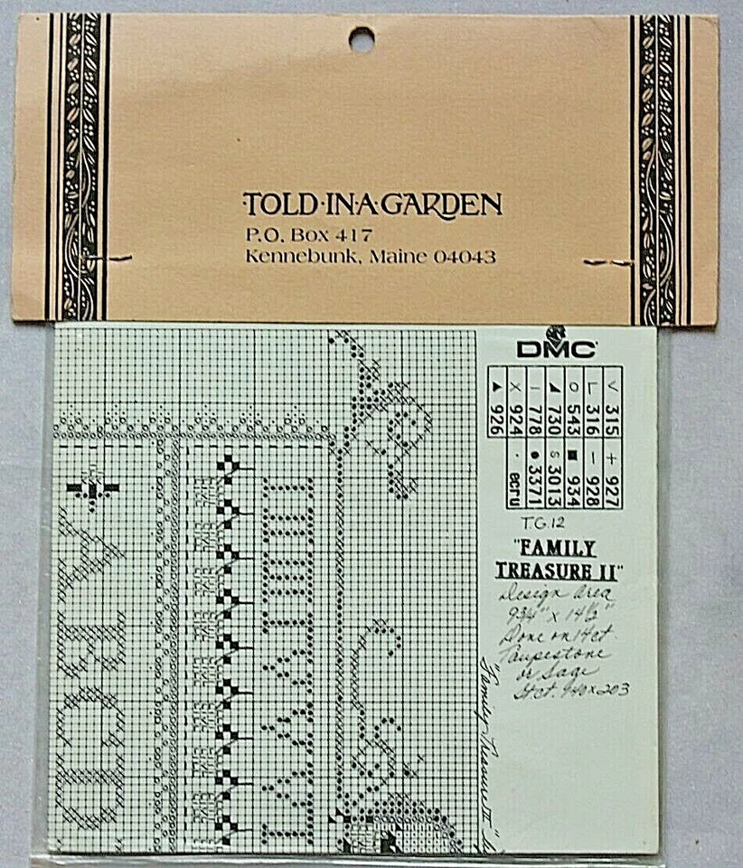 "Family Treasure 11" Cross Stitch Chart By Told In A Garden - Image 2 of 2