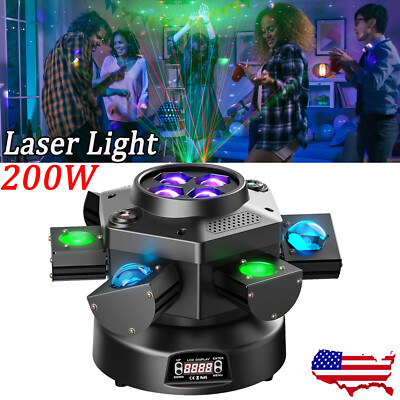 200W LED 6 Arms Bee Eye Beam Moving Head Stage Light DJ Disco Stage Laser Lights