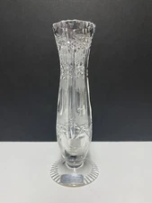 Lead Crystal Bud Vase Brilliant Thumbnail & Star 7” Hand Cut Heidelberg