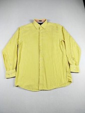 Tommy Hilfiger Shirt Mens 15 Yellow Gingham Classiccore Normcore Corpcore Office