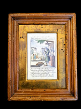 Kupferstich Der Perückenmacher  Ch. Weigel, Berufe 125 im Prunkrahmen 30x22,5 cm