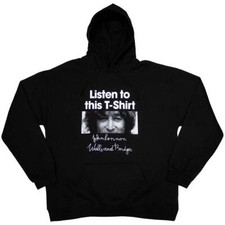 Image of John Lennon Men's Listen Hoodie, Black (Black Black), Medium (Size:Medium)