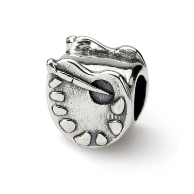 Artists Palette Bead .925 Sterling Silver Antique Finish Reflection Beads