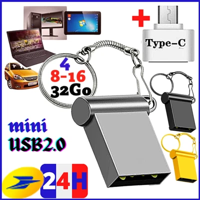 Mini Clé USB3.0 LECTEUR flash Drive 4-8-16-32Go+/- ADAPTATEUR Type C / Androïd